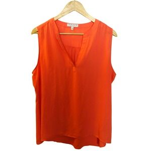 Chaus‎ Lg Apricot Sleeveless Blouse V-Neck Lightweight Spring Layer